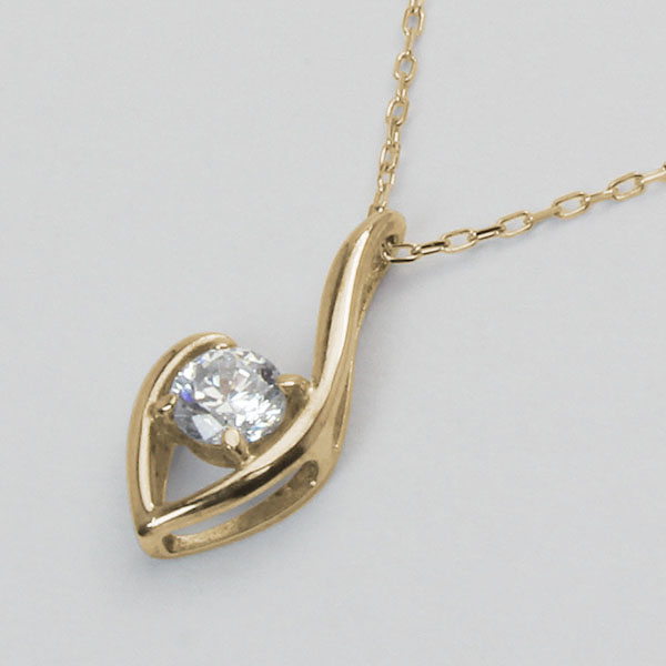 4℃ 18金 一粒ダイヤモンドネックレス YG ダイヤモンド K18ネックレス(0.7カラット/Dカラー/SI2UP/EX/YG