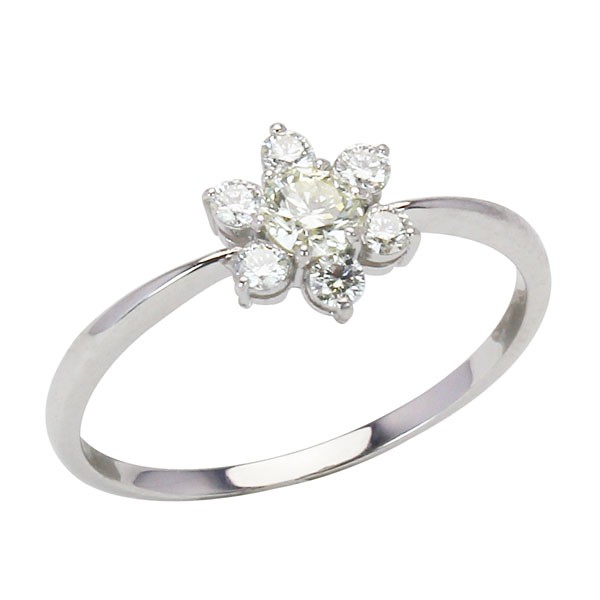 プラチナ ダイヤモンドリング フラワーモチーフ リング 合計0.30ct 花