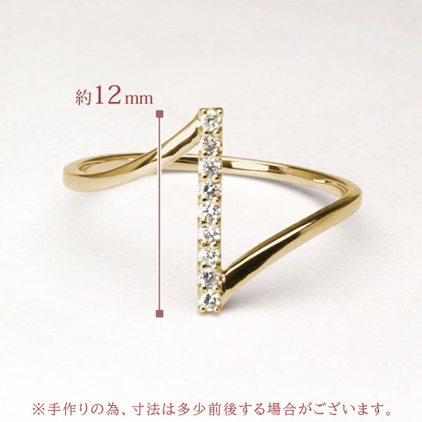 ダイヤモンドリング リング 指輪 レディース 18金 k18 18k イエローゴールド ダイヤ ダイヤモンド 0.08カラット 細め 4月誕生石 バースデー プレゼント puの画像