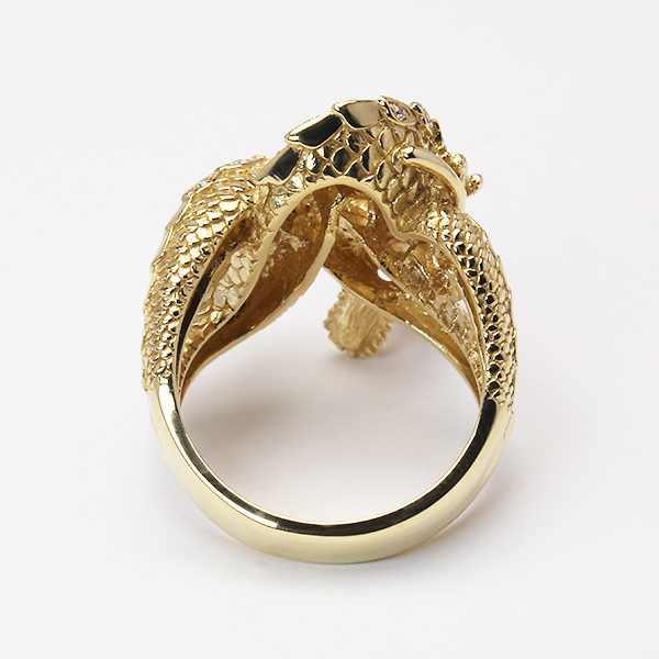 ダイヤモンドリング リング 指輪 レディース 18金 k18 18k イエローゴールド ダイヤ ダイヤモンド 0.24カラット 太め ドラゴン 龍 辰 竜 プレゼント ギフト pu | ブランド登録なし | 05