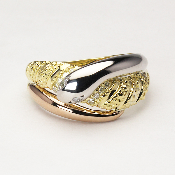 K18 金ゴールドリング ペアシェイプカット 2g K18 金ゴールドリング