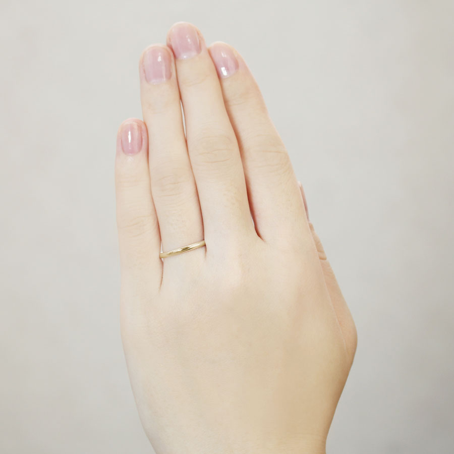 リング 指輪 甲丸リング 結婚指輪 マリッジリング レディース k10 10k 10金 イエローゴールド 甲丸 シンプル 地金 細め 華奢 2mm プレゼント ギフト 誕生日の画像
