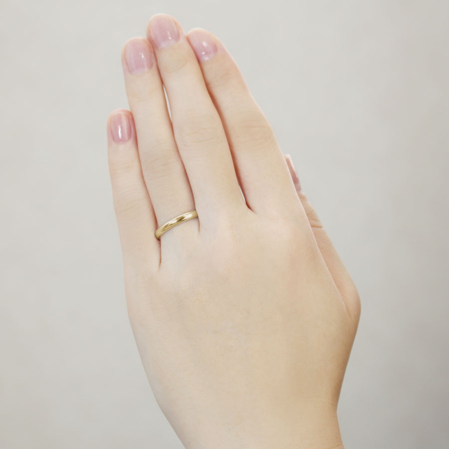リング 指輪 甲丸リング 結婚指輪 k10 10k 10金 イエローゴールド 甲丸 シンプル 地金 細め 華奢 3mm マリッジリング ユニセックス 男女兼用 プレゼント ギフトの画像