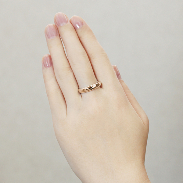 リング 指輪 甲丸リング 結婚指輪 マリッジリング レディース k10 10k 10金 ピンクゴールド 甲丸 シンプル 地金 4mm プレゼント ギフト 誕生日の画像