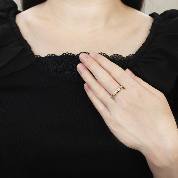 リング 指輪 甲丸リング 結婚指輪 マリッジリング レディース k10 10k 10金 ピンクゴールド 甲丸 シンプル 地金 4mm プレゼント ギフト 誕生日の画像