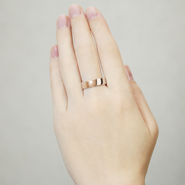 リング 指輪 平打ちリング 結婚指輪 マリッジリング レディース k10 10k 10金 ピンクゴールド 平打ち シンプル 地金 太め 大ぶり 6mm プレゼント ギフト 誕生日_5