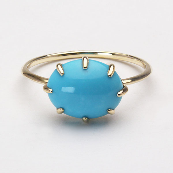 X576 リング 指輪 レディース トルコ石 ターコイズ ゴールド ブルー リング 指輪 レディース k10 10金 10k イエローゴールド シンプル