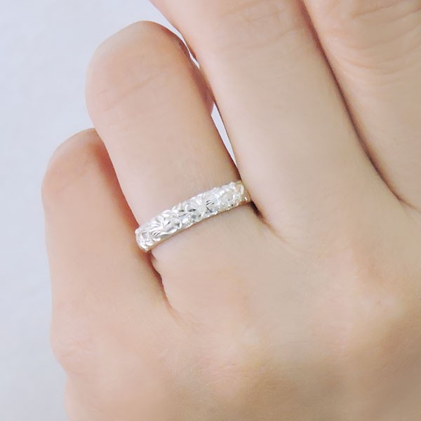 ワイレア　18K YG ハワイアンジュエリー リング　1Pダイヤ［9］K18 Wailea Diamond Set Ring – The Hawaiian Jewelry Wailea