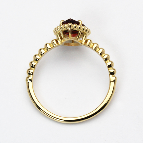 ガーネット リング 18金 イエローゴールド k18 18k 指輪 レディース 1