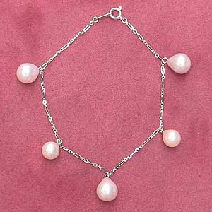 真珠 パール ブレスレット あこや本真珠 k10 ホワイトゴールド