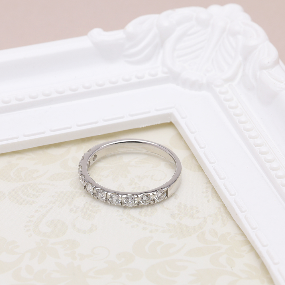 pt900 ハーフ エタニティ ダイヤモンド リング ダイヤ 0.50ct プラチナ