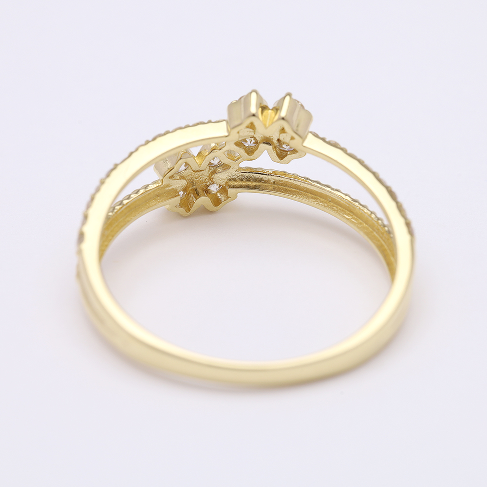 K18 ゴールド ダイヤモンドリング 0.40カラット k18 ダイヤモンド リング 指輪 18k 18金 イエローゴールド 2連風