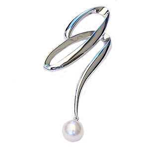 ブローチ 真珠 パール あこや本真珠 8-8.5mm シルバー 送料無料