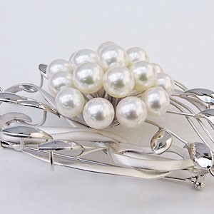 パール ブローチ 真珠ブローチ コサージュ あこや本真珠 7mm