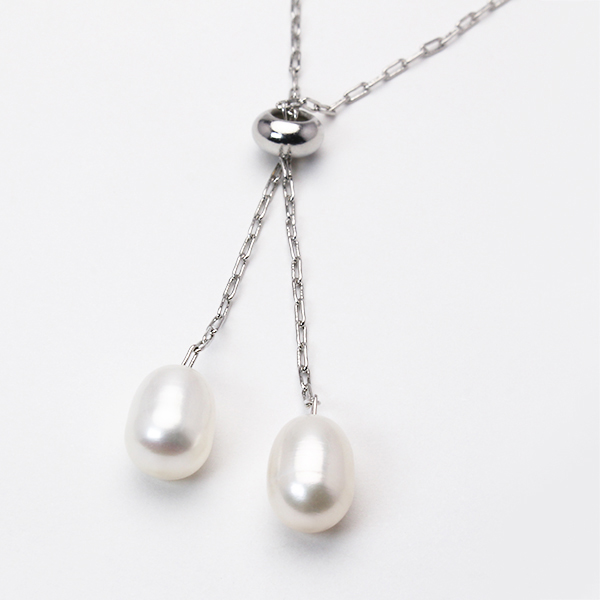 ロングネックレス パールネックレス ステーションネックレス レディース 淡水真珠 淡水パール 7-9mm ライス型 約80cm マルチカラー プレゼント ギフト | ブランド登録なし | 04