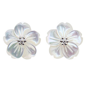 花 ピアス シェルピアス パール パールピアス シェル 白蝶貝 花