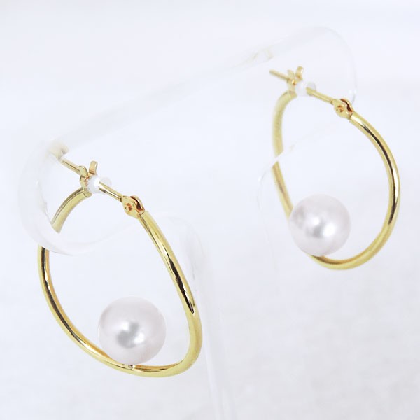 ☆綺麗！ゆらゆら照りあこや真珠7.5mmx2粒 k18金イエローゴールドピアス Amazon.co.jp: 美貴真珠 K18アコヤ真珠ピアス【7.5mm-8mm】【越