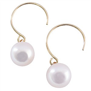 パール ピアス 18金 18k 普段使い フープ あこや本真珠 7mm k18