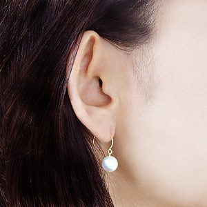 パール ピアス フープ 18金 k18 ベリーパール 真珠 パール ピアス 18金 18k 普段使い フープ あこや本真珠 9mm k18