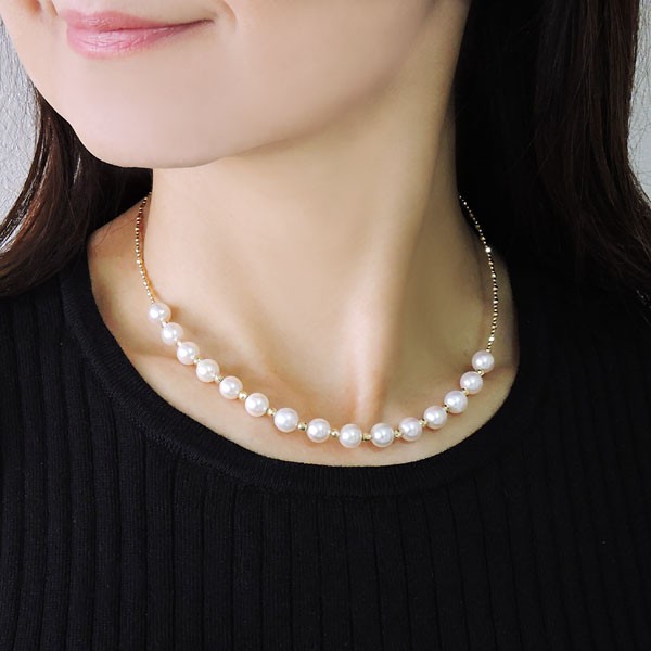 あこや真珠✨K18　ロング　パール 約4.5-5.0mm ゴールド　冠婚葬祭 パール ネックレス 冠婚葬祭 パールネックレス 真珠 あこや本真珠 k18