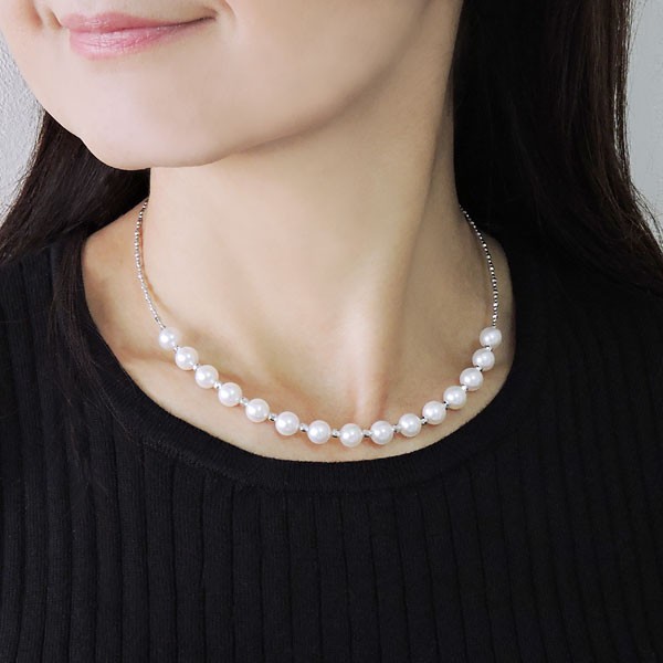 セール☆K18 パール 真珠 ネックレス 白 ホワイト レディース 約6ｍｍ SummerSALE開催! 7/11～7/15 10時迄!】MIKIMOTO ミキモト パール
