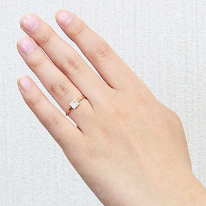 ピンキーリング ダイヤモンドリング 指輪 ピンクゴールド k18 送料無料