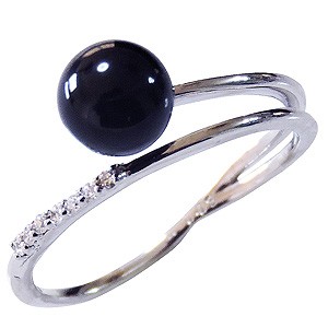 ダイヤ＆オニキス　ホワイトゴールド　リング ダイヤ＆オニキスホワイトゴールドリング