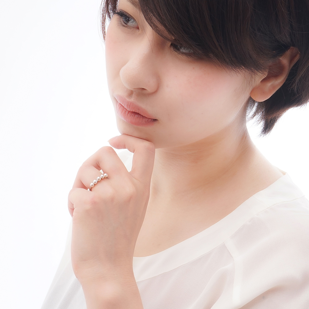 pt900 パール リング 普段使い レディース プラチナ 真珠指輪 