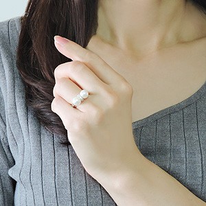 本真珠 プラチナリング パール リング 普段使い 真珠指輪 プラチナ 本真珠 オーロラ花珠