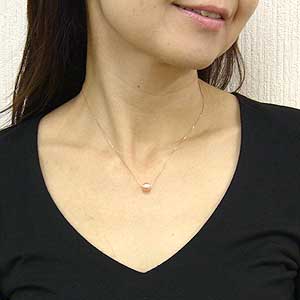 ペンダントトップ k10 ネックレス 淡水パール 湖水真珠 ピンクゴールド