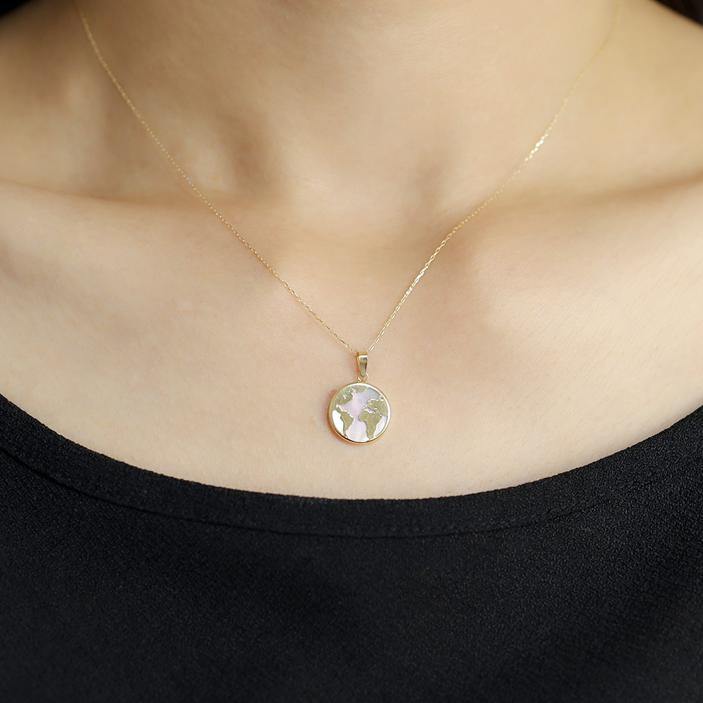 白蝶貝 シェル ネックレス k18 18金 18k イエローゴールド レディース