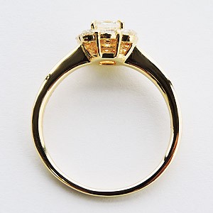 おーちゃん様K18PG 天然ダイヤモンドリング プリンセス&バケット&ラウンド ダイヤリング ダイヤモンドリング ダイヤモンド指輪 ダイヤモンド 0.80