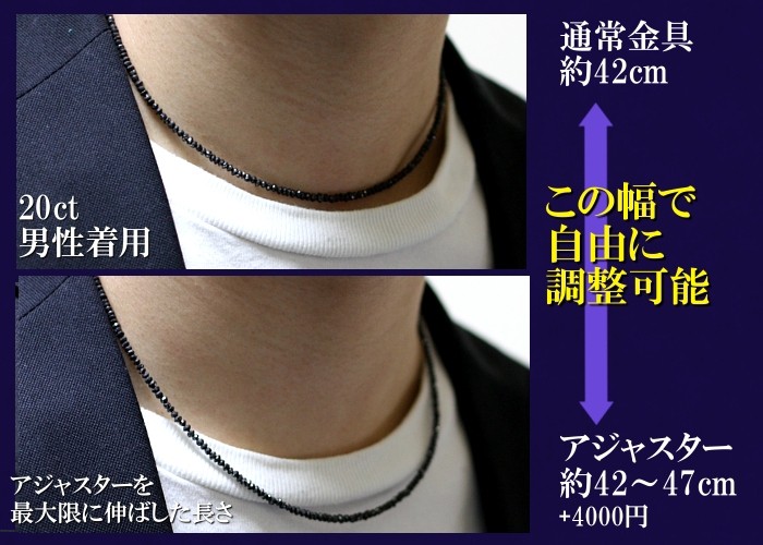 最安値に挑戦中】ブラックダイヤネックレス 20ct K18WG ブラック