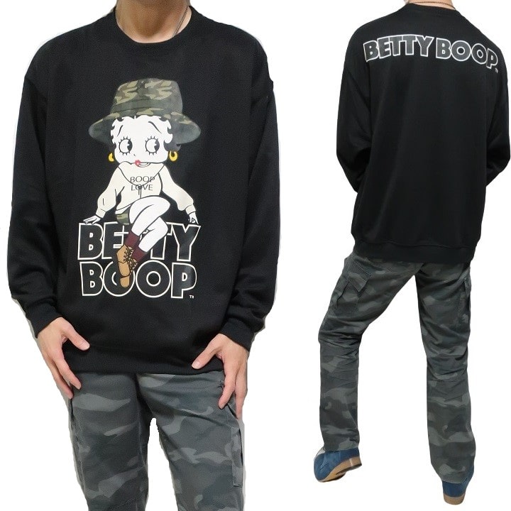BETTY BOOP ベティーブープ ベティちゃん トレーナー 迷彩ハット 