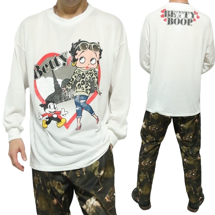 BETTY BOOP ベティーブープ ベティちゃん Tシャツ ロンT ハート BETTY BOOP ベティーブープ ベティちゃん Tシャツ ロンT ハート