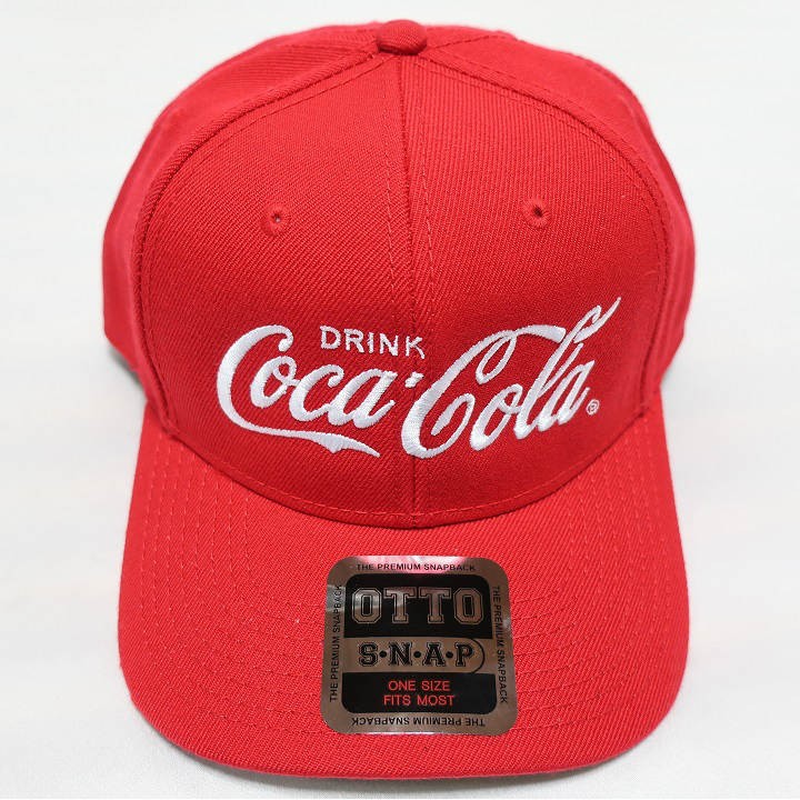 コカコーラ Coca-Cola キャップ 刺繍 帽子 野球帽 シンプル アクリル/ウール ベースボールキャップ レッド/ブラック｜shinkirohjacket｜02