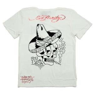 エドハーディー ed hardy Tシャツ メンズ メキシコ/スカル/ドクロ Vネック 箔 半袖