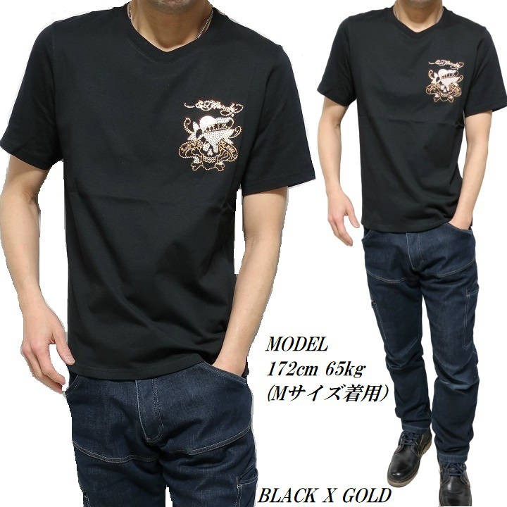 エドハーディー ed hardy Tシャツ メンズ ラインストーン/スカル 