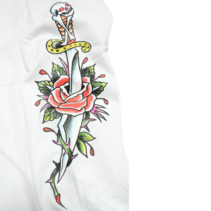 エドハーディー ed hardy Tシャツ ロンT メンズ スカル/ドクロ 薔薇スカル/ナイフ プリント 長袖 ブラック/ホワイト サイズM-XL :  ed204 : シンキロウ・ジャケット - 通販 - Yahoo!ショッピング