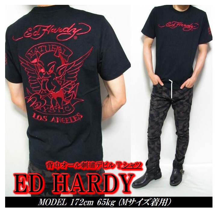 エドハーディー Tシャツ メンズ ED HARDY 半袖 刺繍/デビル/小悪魔｜shinkirohjacket｜02