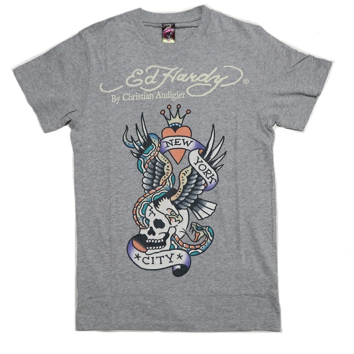 エドハーディー ed hardy Tシャツ メンズ ウイング/スカル/スネーク/蛇 半袖 カットソー...