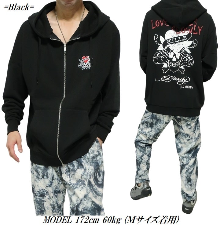 Ed Hardy エドハーディー ed hardy ジップ パーカー 長袖 スカル