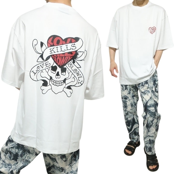 【Ed Hardy】\"ラブ・キルズ・コルセット\" トップ ◇日本未入荷◇ Ed Hardy エドハーディー Tシャツ ED HARDY ラブキル/スカル