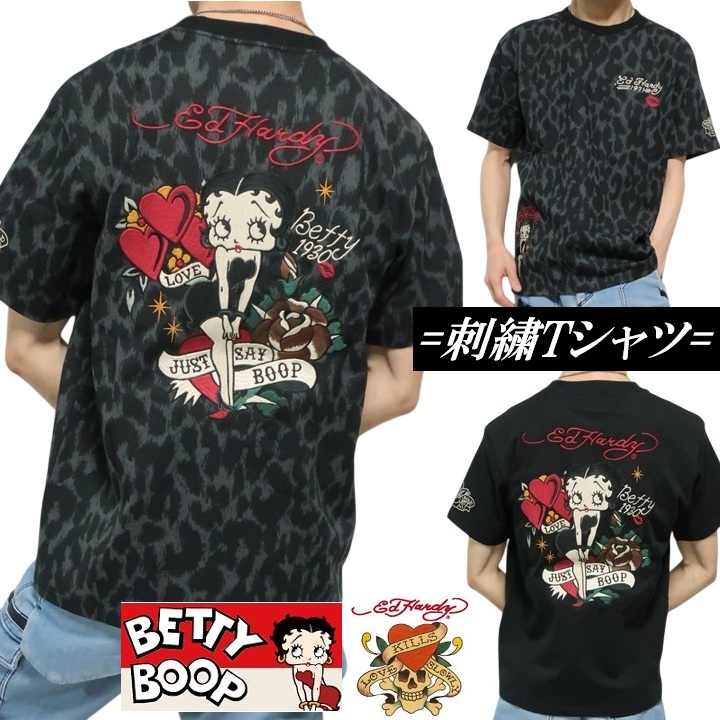 Ed Hardy（エド・ハーディー） ベティーブープ Tシャツ ハート/薔薇