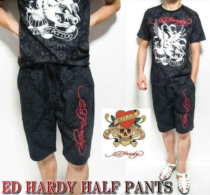 エドハーディー ハーフパンツ メンズ ED HARDY ペイズリー