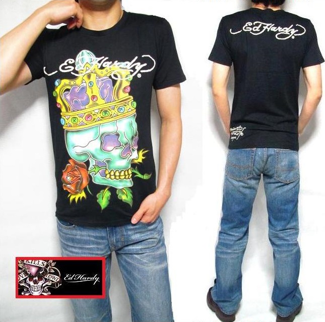 エドハーディー Tシャツ メンズ ED HARDY 半袖 キング スカル : ed147