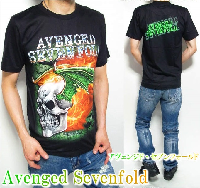 スカル tシャツ メンズ ドクロ アヴェンジドセヴンフォールド ウイング Avenged Seven...