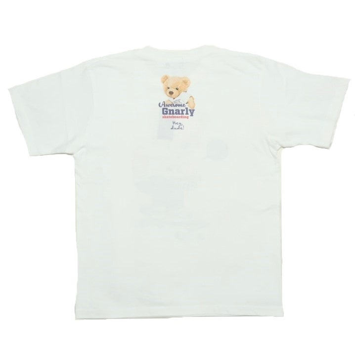 クマプリント ホワイト Tシャツ M メンズセレクト Tシャツ メンズ 半袖 スケボー/ベアー/熊