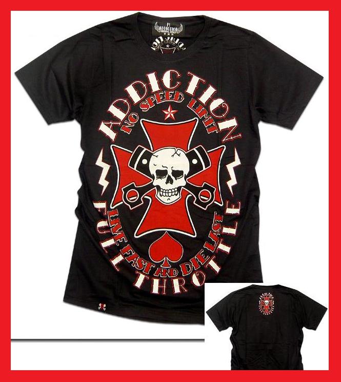 SKULL スカル ドクロ Tシャツ 半袖 バイカーテイスト スペード