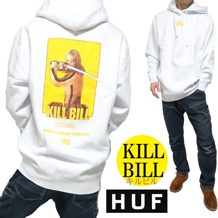 メンズ パーカー HUF KILL BILL キルビル ハフ コラボ ストリート ファッション 白 ...